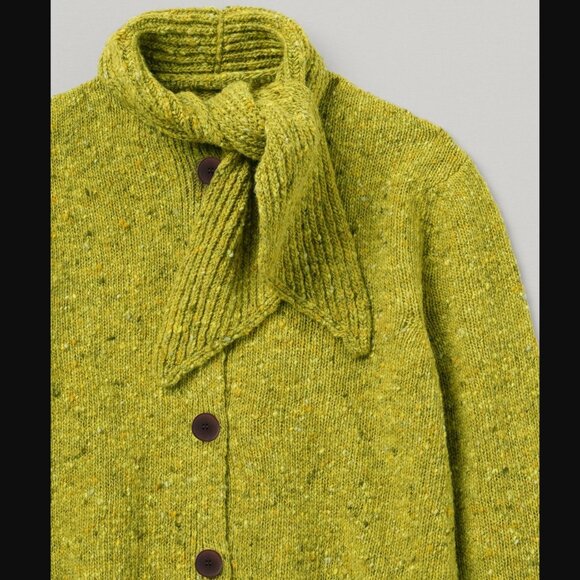 Toast Donegal Wool Tie Neck Cardigan - Picture 4 of 9